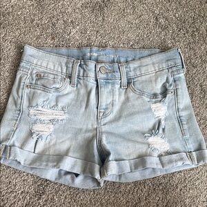 Old Navy Blue Jean Shorts Distressed Cuffed Casual